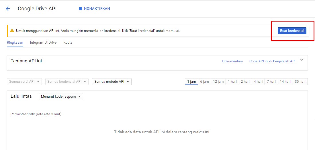 Membuat Kredensial Google API