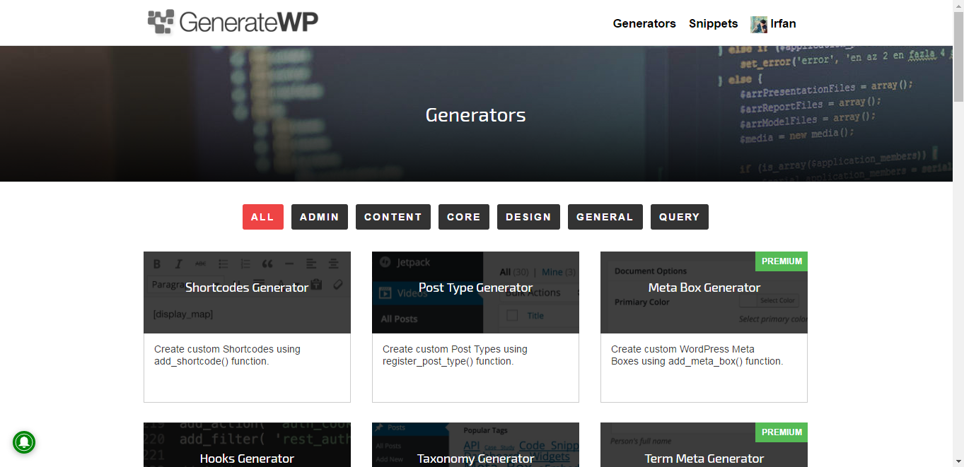 Generator list