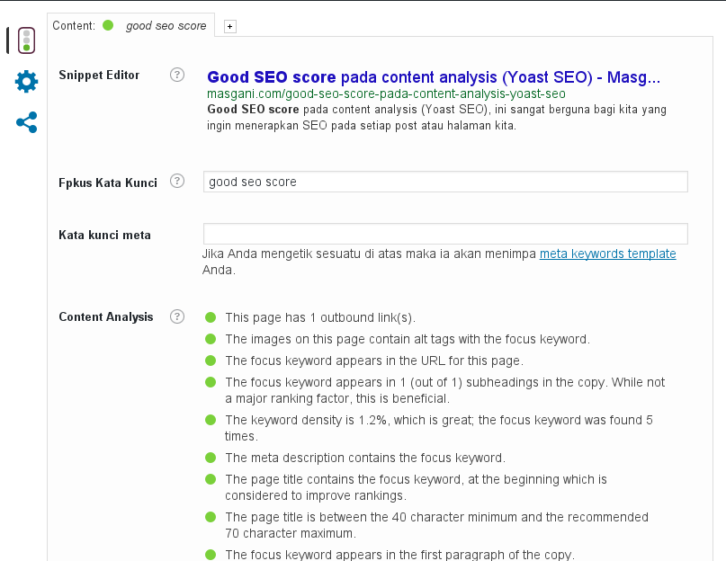 Good SEO score