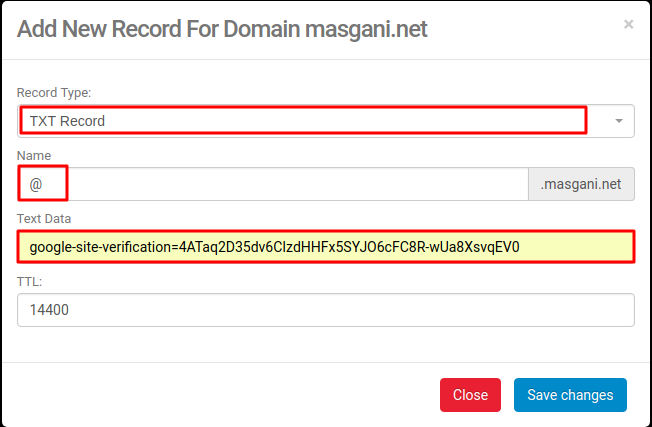 DNS MANAGEMENT Niagahoster (add a new text record