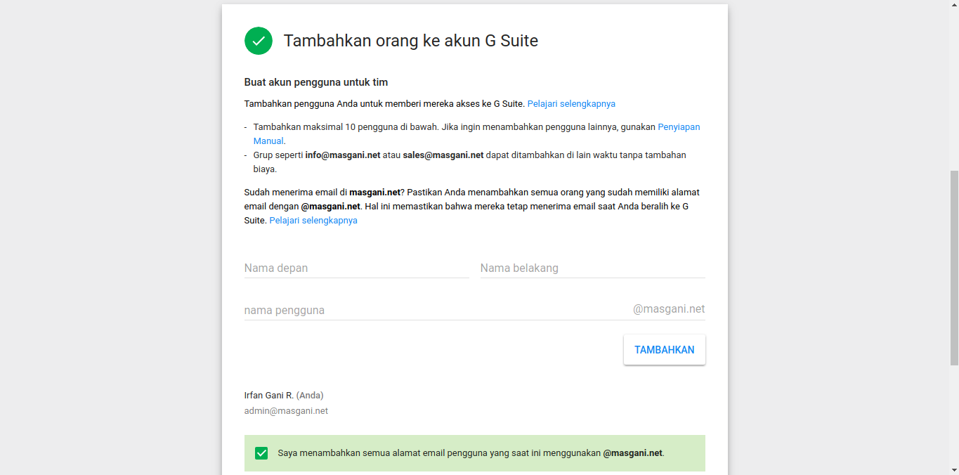 Mnyiapkan Dan Verifikasi Akun G Suite (Tambahkan orang ke akun G Suite)
