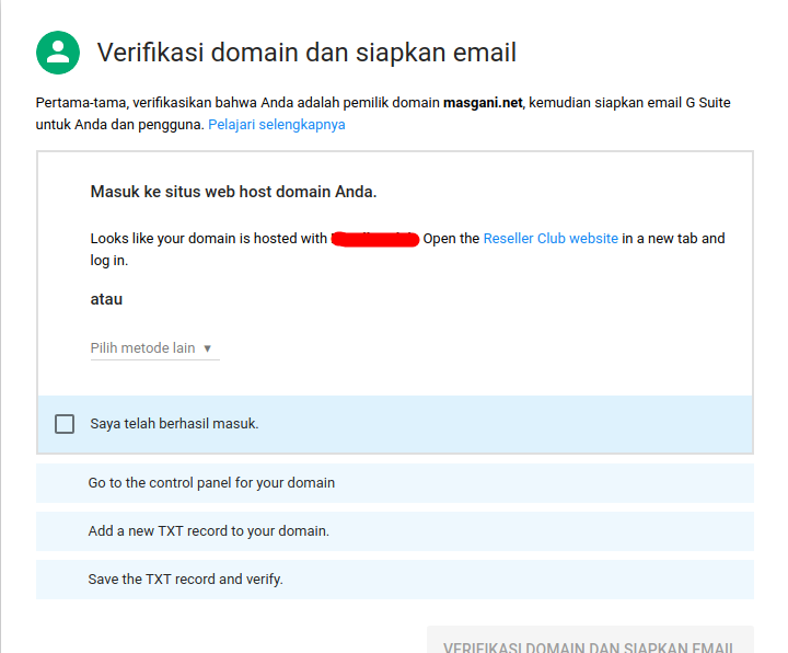 Mnyiapkan Dan Verifikasi Akun G Suite(data host)