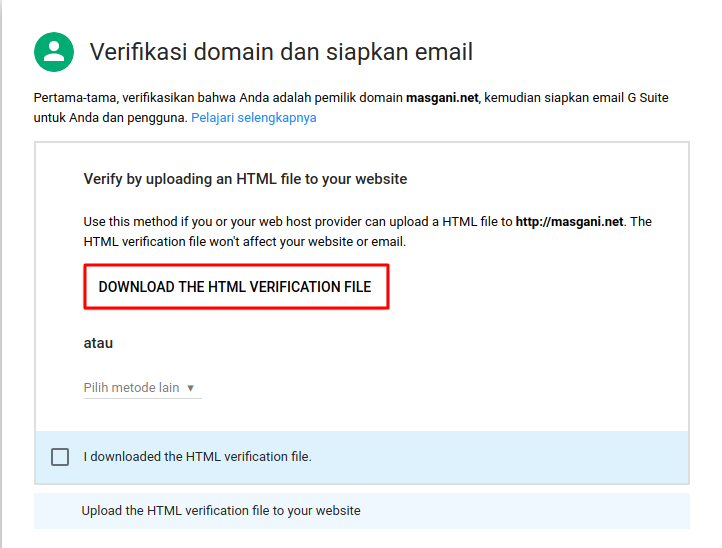 Mnyiapkan Dan Verifikasi Akun G Suite(file html)