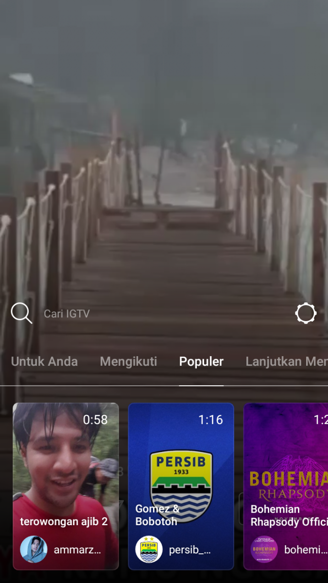contoh tampilan igtv
