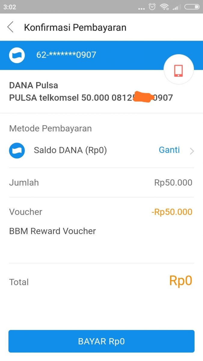 Pulsa gratis dana di bbm