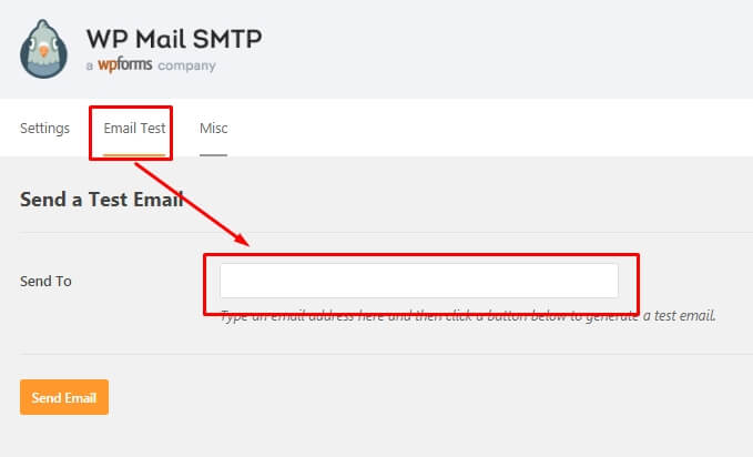 Tes pengturan email