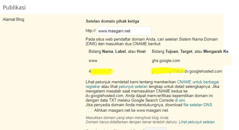 informasi record dns cname