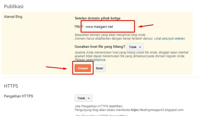 siapkan url pihak ketiga