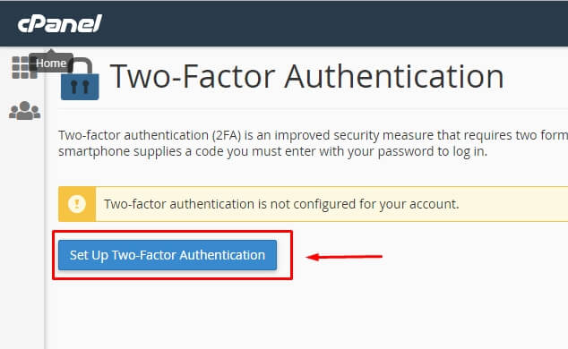 Setup Two factor authentication