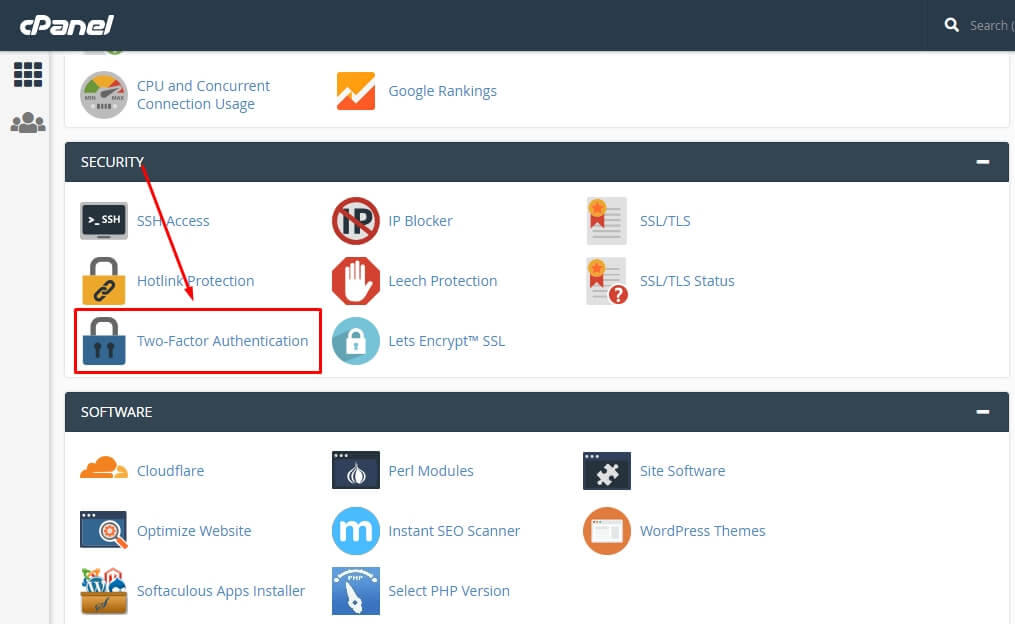 Two Factor Authentication di cPanel